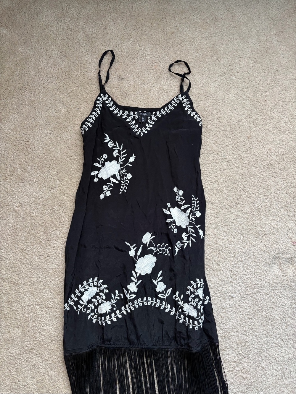 Nasty Gal | Hand Embroidered Scallop Tassel Hem Festival Mini Dress - Picture 2 of 7